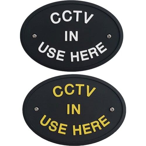 1 Piece PVC Rubber CCTV In Use Warning Sign Plaque Plate Wall or Door Mounted