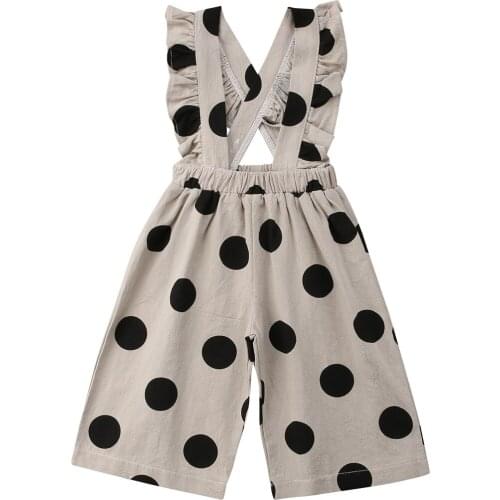 2018 Casual Baby Girl Denim Overalls Romper Ruffle Jumpsuit Clothes Outfit Size 1-5T