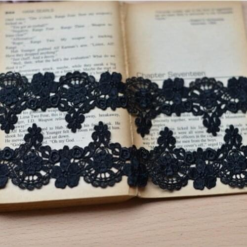 3yards/lot 5CM Wide High Quality DIY Lace Craft Black Water Soluble Embroidery Lace Trim,Venise Lace Trim