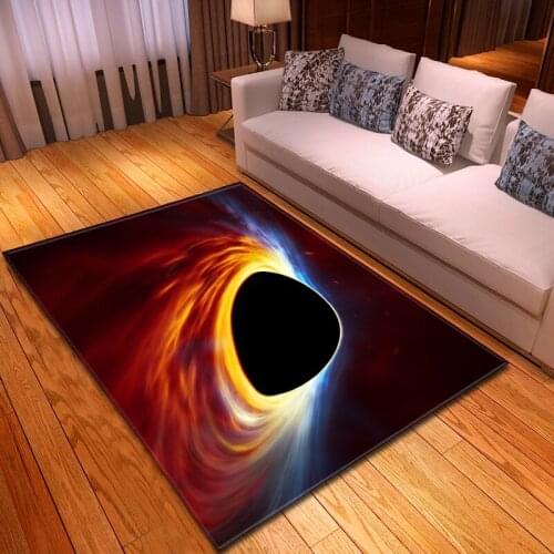 Nordic Universe Black Hole 3D Carpet Soft Flannel Sofa Bedroom Rugs Modern Home Decor Rugs and Carpets for Home Living Room