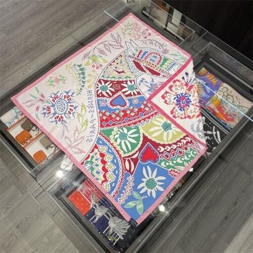 90CM Mulberry Silk Scarf Women Shawl Luxury Brand Ladies Hair Scarf Head Handkerchief Fashion Design Neckerchief Womens Bandana