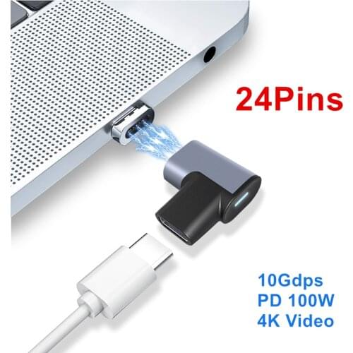 Upmely 100W 24-Pin Magnetic Type C Adapter For Macbook 3.1 Fast Charging Magnet Data Converter 10Gbs Sync 4K HD Video Output
