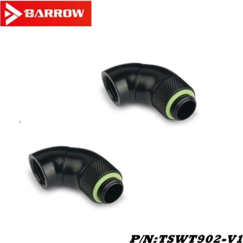 2PCSBarrow G1 / 4 "Black / Bright Silver / White / Gold 90 Degree Snake Double Rotating Adapter TSWT902-V1 Free shipping
