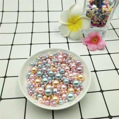 Hot 3/4/6/8/10mm 250pcs No Hole Mixed Round ABS Imitation Pearl Acrylic Loose Beads DIY for Jewelry Making Accessories