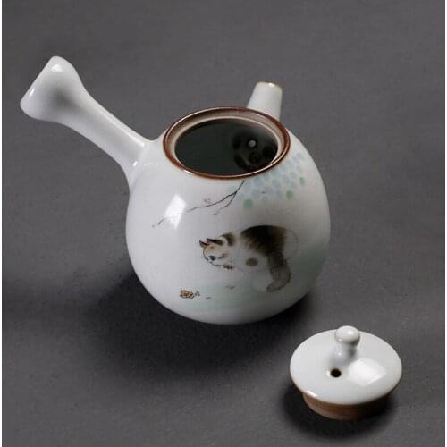 Handmade Teapot Ceramic Household Japanese Kung Fu Tea Set Filters Thick Bottom Pot Simple Cutre Teteras Stove Kettle EI50TP