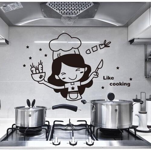Wall-papers Decorations Light Switch Sticker Cute Cook Vinyl Wall Decal Home Decor PVC Wallpaper for Living Room Kitchen 3471