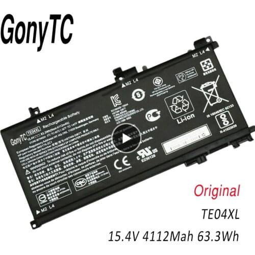 GONYTC TE04XL Laptop Battery For HP OMEN 15-ax200 15-ax210TX 15-ax235nd 15-ax202na TPN-Q173 HSTNN-DB7T 905175-2C1 905277-855