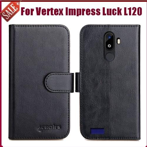 Hot! Vertex Impress Luck L120 Case 5" 6 Colors Flip Soft Leather Phone Wallet Cover Special Business Bag Card Slots