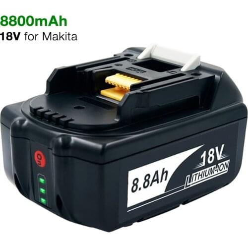 BL1860 18V 8.8Ah Li-ion Power Tool Rechargeable Battery for Makita BL1830 BL1840 BL1850 BL1860B BL1830B 18V Screwdriver Battery
