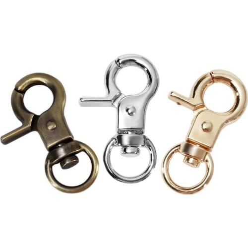 LMDZ 4Pcs/bag Metal Swivel Buckle Snap Hook Trigger Clasps Clips for Leather Craft Bag Strap Belt Webbing Keychain DIY KeyRing