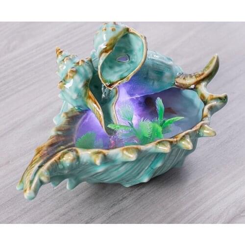 Small Desktop Water Fountain Living Room Ceramics Art Fish Tank Humidifier Lucky Ornaments
