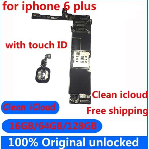 16gb 64gb 128gb for iphone 6plus 6p free icloud motherboard with IOS System with / No touch ID mainboard top quality logic board