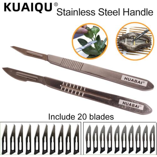 Multi-function Knife Tools Disposable Animal Surgical Scalpel Knife Stainless Steel Surgical Scalpel with 20pcs Blades
