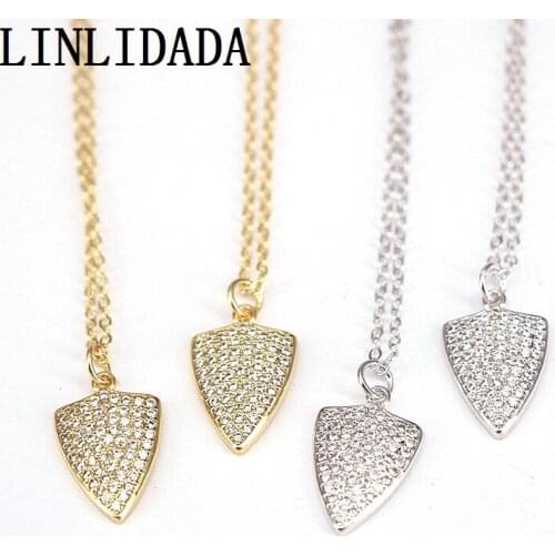 10Pcs Fashion Crystal Zirconia CZ Charms Pendant Necklace Arrow Shaped Necklace Women Men Gift