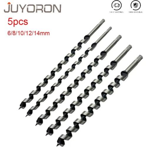 5Pcs 230mm Extra Long Brad Point Wood Drill Bit Set 6/8/10/12/14mm Woodworking Tool High Carbon Steel Brad Pointt Drill Bit