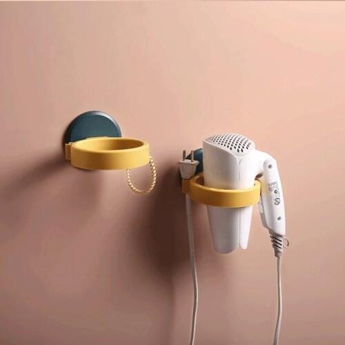 New Type Of Non-Hit Wall Hanging Hole Hair Dryer Bracket Toilet Toilet Bathroom Storage Rack Household Daily Necessities