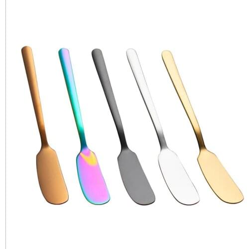 Stainless Steel Butter Knife Kitchen Cheese Knife Silver Dessert Tools Jam Spreader Utensil Cutlery Cheese Tools Round