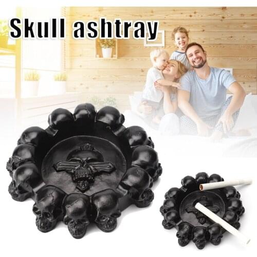 Creative Skull Ashtray Multipurpose Resin Crafts Personalized Halloween Desktop Ornament for Home Living Room Office BOM666