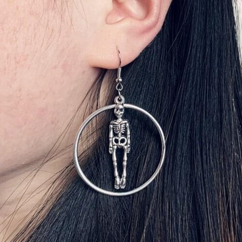 Pirate gothic skull and skull pendant earrings, Halloween gifts, retro, punk, party accessories