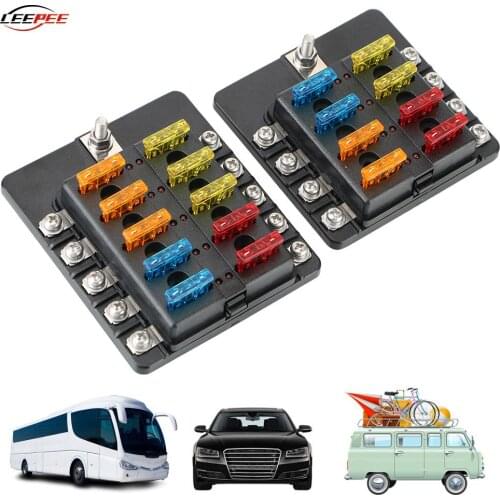 32V 100A 8/10way Blade Fuse Box Case Circuit Overload Protector Accessories For House Car Trailer Truck Caravan Van Boats Marine