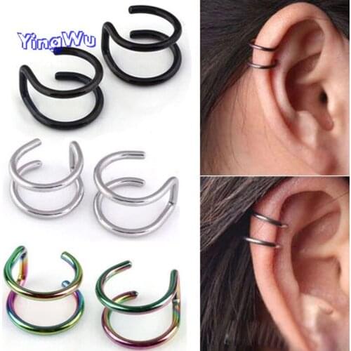 Punk Simple Ear Clip Cuff Wrap Earrings For Women Fashion Jewelry Clip-on Earrings Non-piercing Ear Cuff Eardrop