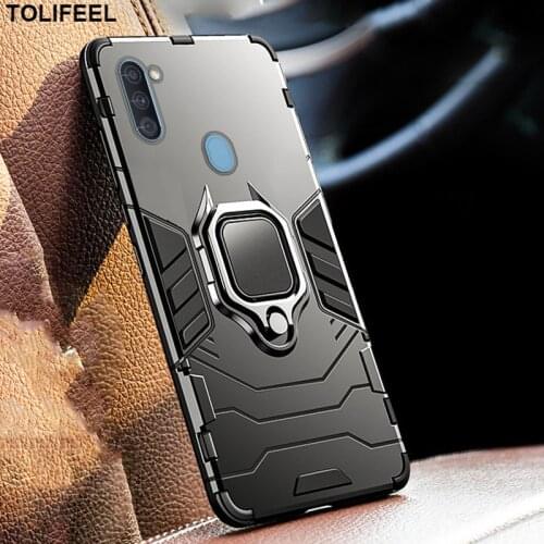 Shockproof Armor Case For Samsung Galaxy A11 Cases Stand Holder Magnetic Ring Phone Back Cover For Galaxy A11 Coque