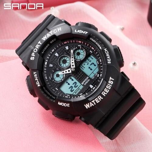 SANDA 2021 Brand Ladies Quartz Watch Fashion G Style Sports Quartz Clock Military Shock Boy Girl Fashion Birthday Gift Watch