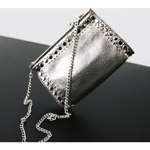 Rivet Flap Crossbody bag 2021 Fashion New High quality PU Leather Womens Designer Handbag Vintage Chain Shoulder Messenger Bag