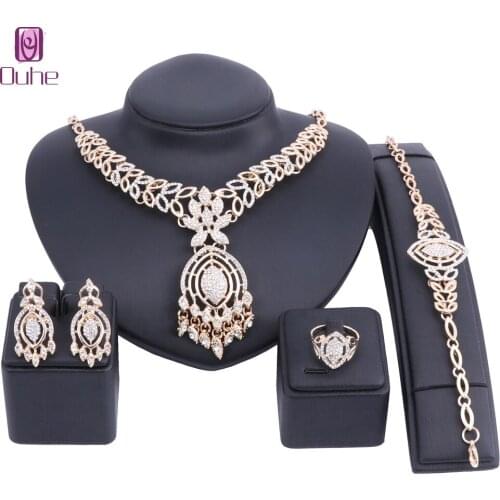 Turkish Costume Jewelry Sets In Nigerian Wedding Dubai African Beads Jewelry Set For Women Gold Color Jewellery Set