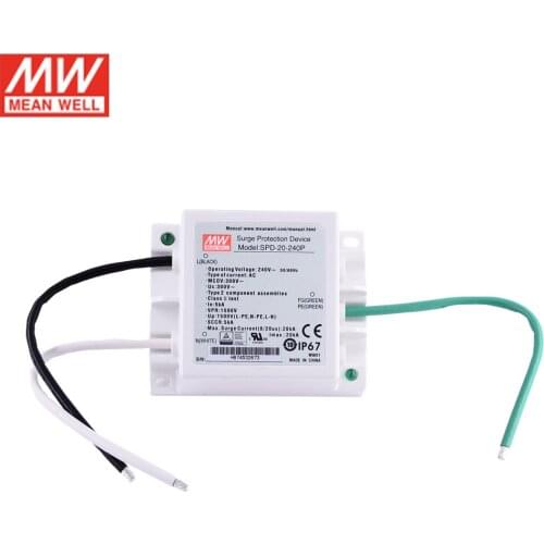 MEAN WELL SPD-20-240P 20kA LED Driver Surge Protection Device Waterproof IP67