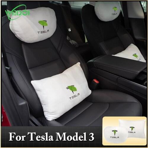 WEDOI High Quality Headrest Waist Pillow For Tesla Model 3 Car Seat Headrest Neck Rest Cushion Car Interior Accessories