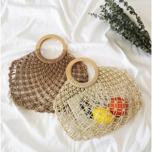 Women Summer Beach Women Straw Woven Large Capacity Top-handle Tote Bag Vintage Ladies Bohemia Hollow Purses and Handbag Bolsas