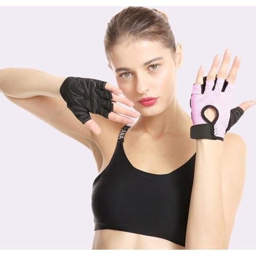 Women Professional Gym Gloves Half Finger Weight Lifting Gloves Breathable Anti-slip Resistance Sports Fitness Wrist Equipment