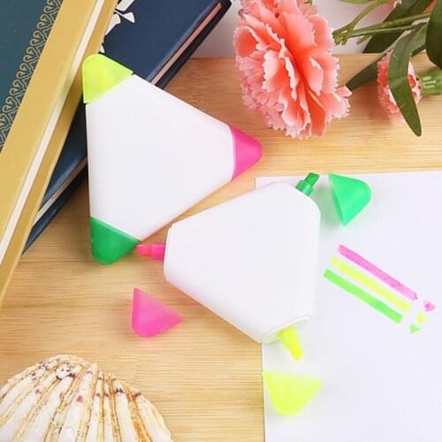 Creative Highligter Triangle Polygon Highlighter Color Marker Pen Children / Student Multicolor Marke Pen