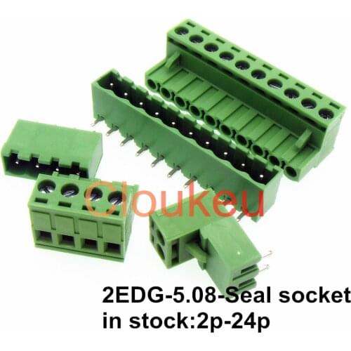 2EDG-5.08-Seal socket Green Wiring Terminal Connector PCB 5.08mm 2/3/4/5/6/7/8/9/10/11/12/13/14/15/16/18/20/22/24p