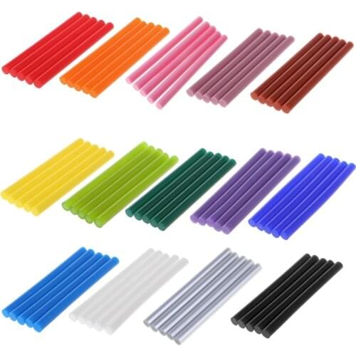5pcs Hot Melt Glue Stick Colorful 7x100mm Adhesive For DIY Craft Toy Repair Tool L4MB