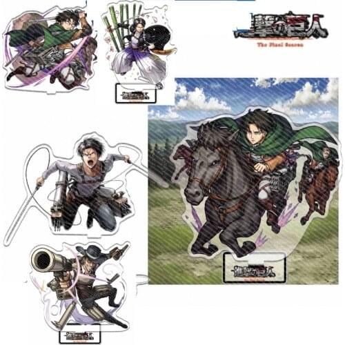 Anime Attack on Titan Erwin Smith Levi·Ackerman Acrylic Stand Figure Display Model Plate Decor Accessories Collections Xmas Gift