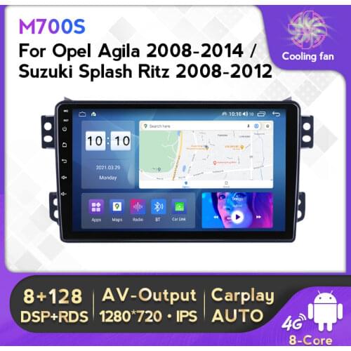9'' IPS DSP Android 11 6+128G Car Radio Stereo Receiver For Opel Agila Suzuki Splash Ritz GPS Navigation BT 4G Lte WIFI SWC
