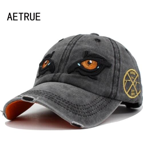 AETRUE Baseball Cap Men Women Hats Caps For Men Snapback Cotton Embroidery Eye Casquette Brand Bone Gorras Retro Washed Hat Cap