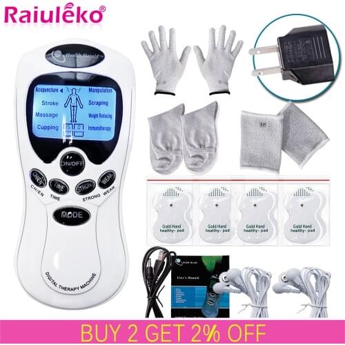 8 Mode EMS Electric Full Body TENS Machine Acupuncture Body Massage Digital Therapy Massager Muscle Stimulator Electrostimulator