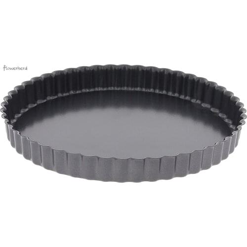 Fixed Bottom Round Fluted Pie Mould with Straight Edge, 20 Cm, Steel, Grey, 19.41 X 19.2 X 2.79 Cm