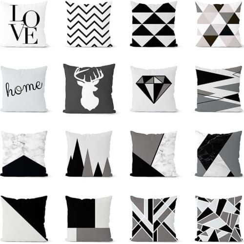 Geometric Pillowcase European Style Simple Black Cushion Sofa Living Room Home Decoration Cheap Price Variety of Cushion Cover