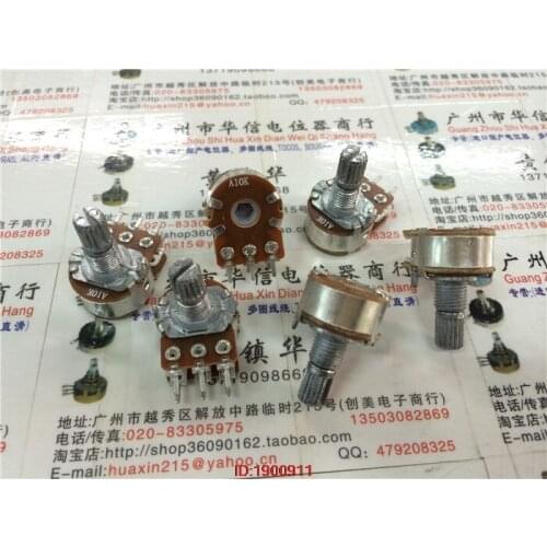 5pcs/lot Imported membrane type 16 double potentiometer A10K handle length 15MM flower walker R201T X400