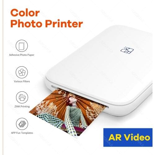 300dpi Mini Pocket Color Photo Printer Thermal AR Picture Printing Bluetooth Connection Printer for Phone Home USE Travel Party