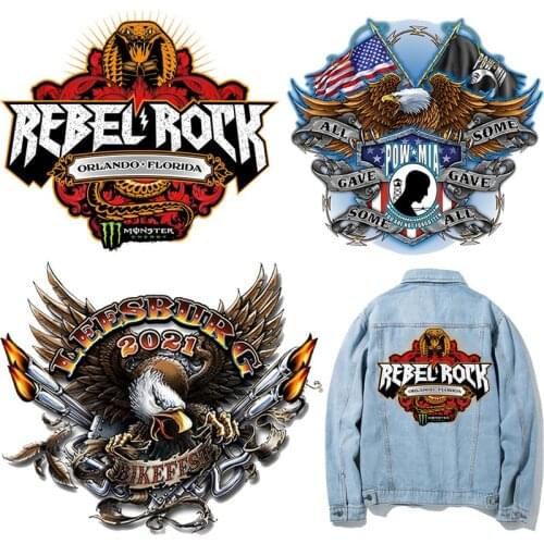 Cobra Patches Eagle Flag Thermal Stickers on Clothes Iron-on Transfers for Clothing Thermoadhesive Patch Diy Applique for Jacket