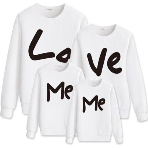 2021 Family Look Sweatshirt Long Sleeve Baby Boys Girls Clothes Woman Man Hoodies, if you need 2pcs Please order two