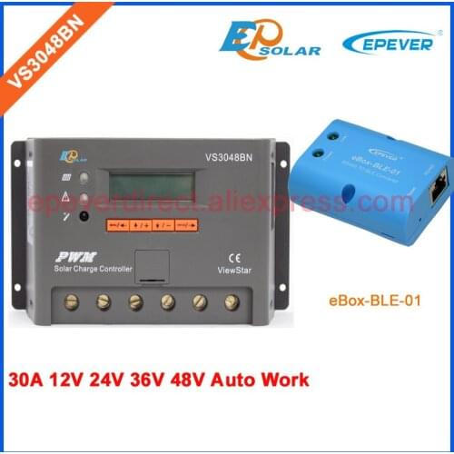 Controller with bluetooth function eBOX For Android Phone system EPEVER VS3048BN LCD display 48V 36V 24V battery charger auto