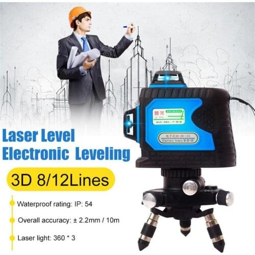 12 Line Level Green Light Laser Level Wall Meter 3d Intelligent Electronic High Precision Automatic Line Instrument Line Meter