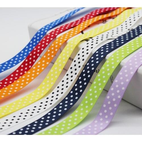 5/8 Inch 16MM 1.5 CM Polka Dot Grosgrain Ribbon Swiss Dot Print Fabric Ribbon For DIY Party Present Cake Wrap Decor Accessories