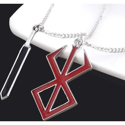 MIDY PS4 Game Berserk Logo Pendants Necklace Sword Wind Legends Black Sword Choker For Women Men Fashion Jewelry Gift